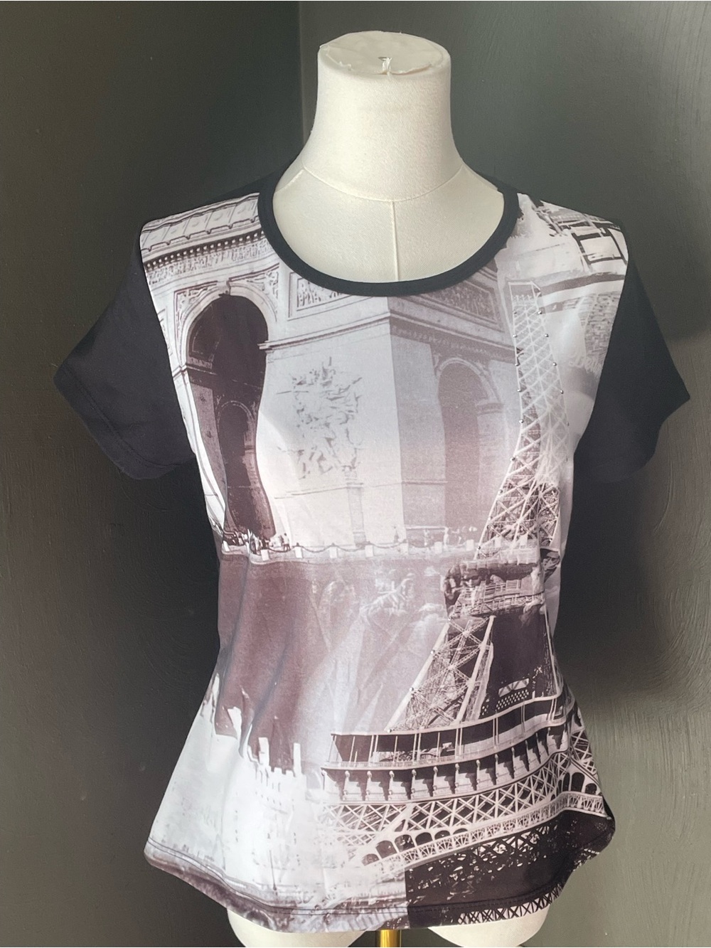 Disney World Epcot France Pavilion Paris Eiffel Tower Graphic Tee Bling Top XL